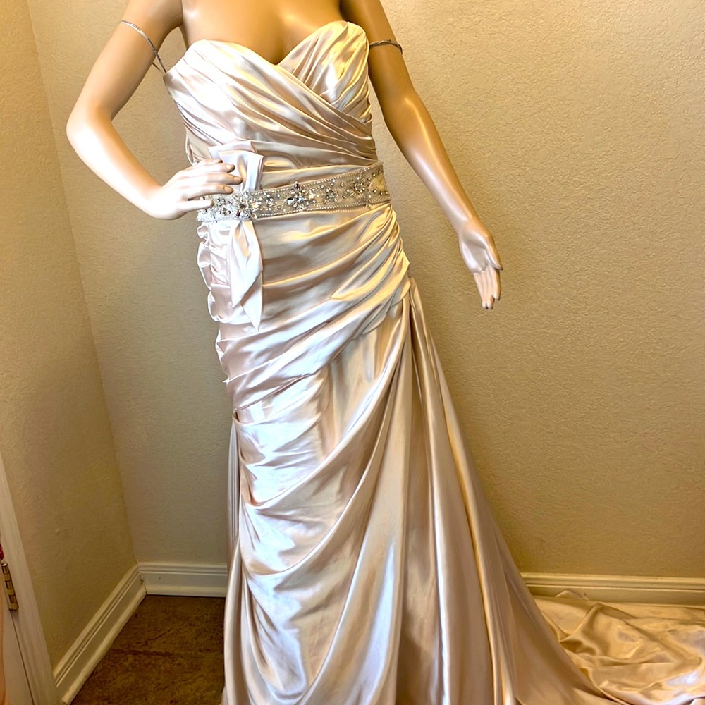 Maggie sottero gown size 14 light tan